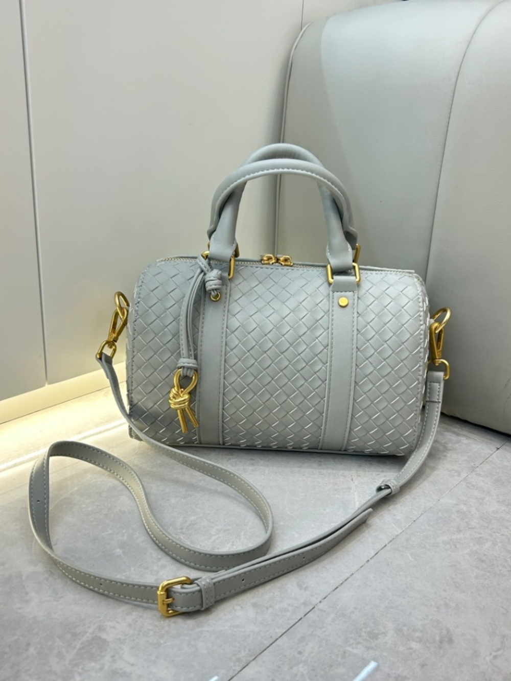 Élise Woven Barrel Bag